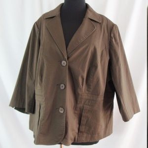Lane Bryant 28 Brown Half Sleeve Blazer